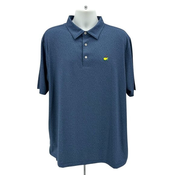 Masters Peter Millar Mens XXL Polo Shirt Floral Blue Golf Logo Short Sleeve 2022 - Picture 1 of 8